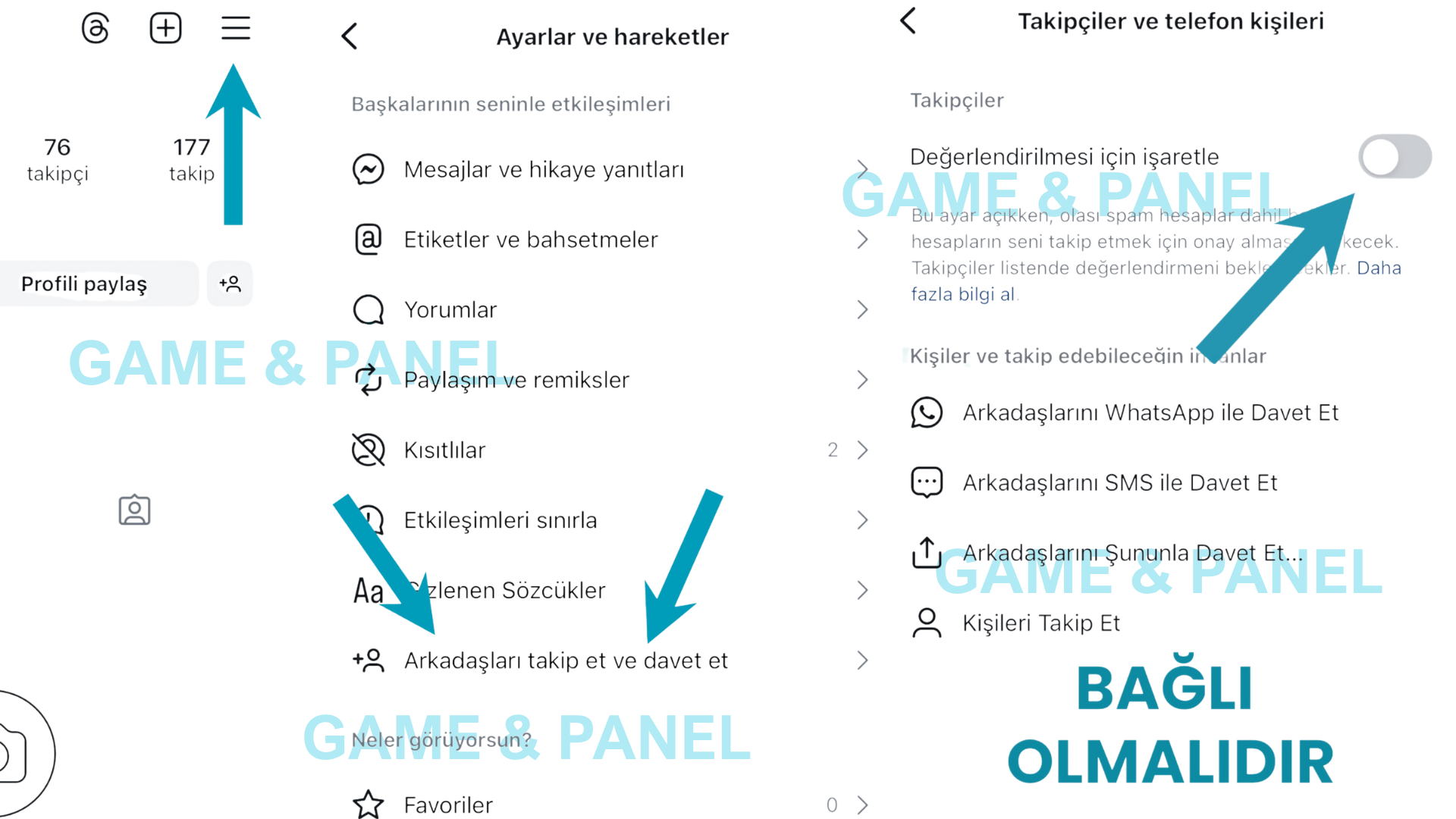 Instagram Ayar Ekranı